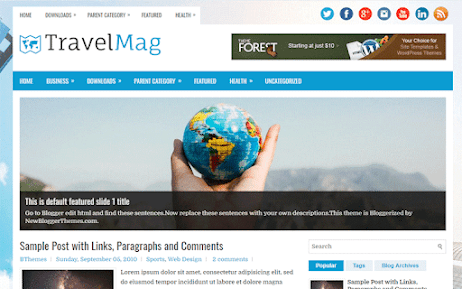 TravelMag: The ultimate 2-column responsive blogger template for travel blogs!